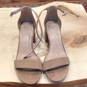Nude Block Heeled Sandals